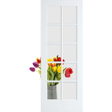 10-Lite Clear Glass French Door, Primed, 32"x80"x1.375"