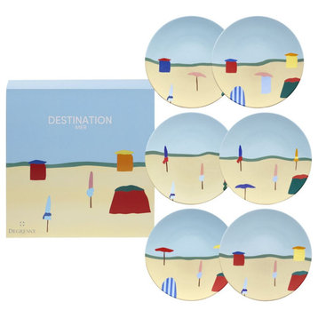 Degrenne Destination Mer Gift Box Of 6 Round Plates | 23cm