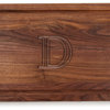 BigWood Boards Rectangle Monogram Walnut Cutting Board, D