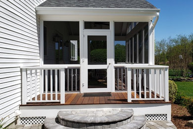 Porch Addition with peaked accent Windows