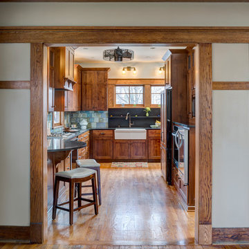 Alder Cabinets with oak trim