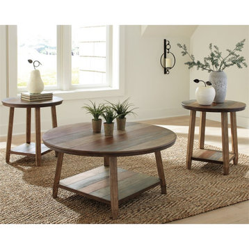 Ashley Furniture Raebecki Wood Occasional Table Set in Multi-Color