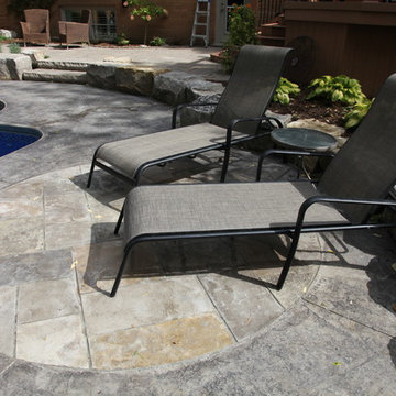 Square cut flagstone inlay