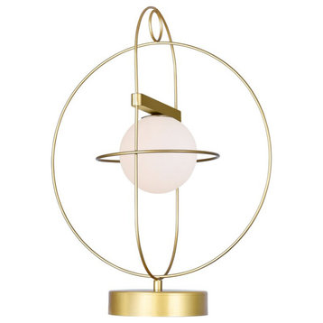 CWI Lighting Orbit 1 Light Contemporary Metal Lamp in Medallion Gold
