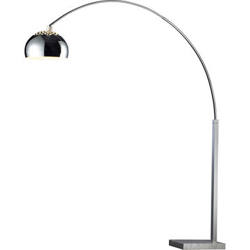 Penbrook Arc Floor Lamp - Silver Plating,White, Medium