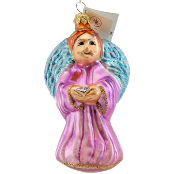 Christopher Radko ON WINGS OF HOPE Blown Glass Ornament Charity Aids Angel