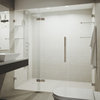 VIGO Seneca 72"x74" Frameless Hinged Shower Door in Stainless Steel