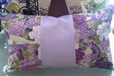 Pillow in a Japanese Lilac color floral print