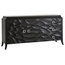 Wooden Chest With 2 Doors and 3 Drawers and Leaf Decor