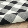 Martinique Gingham Check Black/ Ivory Indoor/Outdoor Area Rug, 8'6"x13'