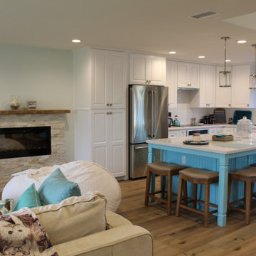 Huntington Beach - kitchen remodel with custom island include walls removal
