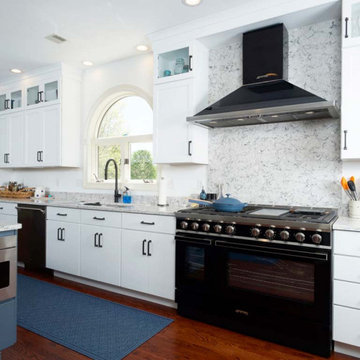 Allentown PA- Transitional- White Kitchen with Contrasting Island