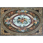 Mozaico - Antique Rose Ova Mosaic, Rhode, 31"x47" - Add a chic and stylish accent to your favorite space with the Rhode antique rose Oval. Evoking the delicate beauty of an elaborate needlepoint artwork this showpiece design will add value and beauty to your home.