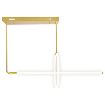 Hoops 2 Light LED Chandelier with Satin Gold finish