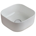 Alice Ceramica - Unica Square Vessel Sink With Rounded Corners, 37x37 cm - Blending traditional manufacturing techniques with contemporary design, the Unica Square Vessel Sink With Rounded Corners is a unique style for contemporary bathrooms. Characterised by perfect proportions and minimalist lines, the vessel sink defies trends with timeless appeal. A young company who pride themselves on creativity and ambition, Alice Ceramica crafts all their products in the hills north of Rome.
