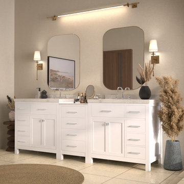Caroline Parkway 93'' White Bathroom Vanity