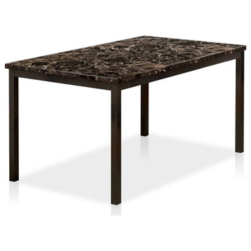 Furniture of America Maxson Transitional Metal 48-Inch Dining Table in Black