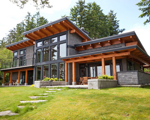 Contemporary Timber Shingles Home Design Ideas &amp; Photos