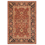 Bareens Designer Rugs - Classic Ziegler Hannah Rust Blue Hand-Knotted Wool Rug - 10'2'' x 13'9'' - Enhance the ambiance of your home with this magnificent Persian-influenced Turkish hand-knotted rug made by skilled artisans capable of creating the most exceptional vegetable dyes and hand-spun wool. This exquisite handmade rug is a one-of-a-kind Peshawar Kafkaz, otherwise identified as Chobi, Chobi Peshawar, Oushak, or Ziegler rug. These handmade rugs are crafted in Pakistan utilizing superior-quality wool imported from Australia, New Zealand, and Korea in two types of weaves: the Persian weave and the Mori weave. This rug is meticulously crafted by hand using the finest natural vegetable dyes extracted from local plants. The artisans use a blend of hand-spun local and fine merino wool, resulting in a rug with a compelling texture, higher lanolin content, and longer staple. The artisans occasionally incorporate natural or artificial silk into the pile to enhance specific motifs. The finished product is an awe-inspiring execution of flawless design and an understated palette that exudes elegance.