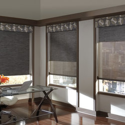 Transitional Taupe Office Custom Window Roller Shades by Hunter Douglas - Roller Shades