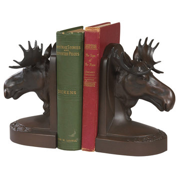 Large Moose Bookends