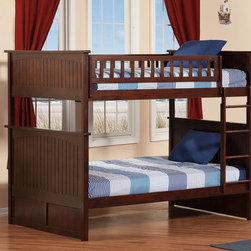 Nantucket Full over Full Bunk Bed | Antique Walnut - Bunk Beds