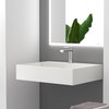 Juniper Wall Mounted Countertop Concealed Drain Basin Sink, White, 24", Center Basin, Standard