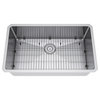 29"x18" Single Bowl Undermount Stainless Steel Kitchen Sink, With Strainer and Grid