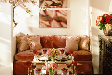 Trendy living room photo in Orange County