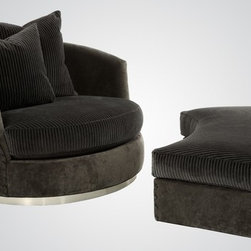 721 - Swivel Chair and Ottoman - Armchairs And Accent Chairs