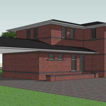 Villa in Prairiehuis 'Frank Lloyd Wright' stijl