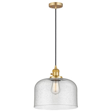 Bell Mini Pendant With Switch, Satin Gold, Seedy