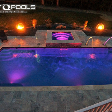 Fiberglass Pool 16' x 41' with 9' x 9' Spa