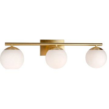 Farrell 3 Light Bathroom Vanity Light, Soft Gold