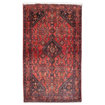 Consigned, Persian 5 x 7 Area Rug, Hamadan Hand-Knotted Wool Rug