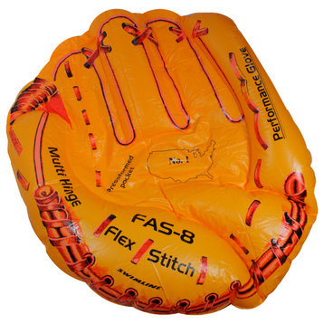 62" Inflatable Orange Baseball Glove Swimming Pool Raft Float