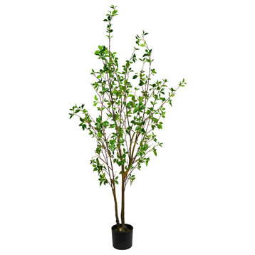 Vickerman 72" Potted Baby Leaf Tree