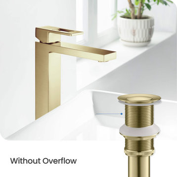 Pop-Up Drain Stopper Without Overflow, Brushed Gold