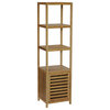 Bamboo Natural Spa 5 Shelf Tower/Cabinet, Natural