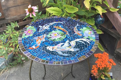Koi Fish Mosaic Side Table