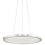 Hudson Valley Lighting - Eastport 24" Led Pendant Polished Nickel Finish - An alabaster, disc-shaped shade elegantly suspends from delicate wires filling any space with a beautiful, warm glow. Edge-lit LEDs spread a clean, even light throughout the alabaster. This pretty pendant brings a peaceful presence to any room.