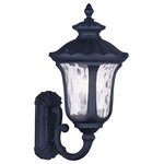 Livex Lighting - Oxford Outdoor Wall Lantern, Black - From the Oxford outdoor lantern collection, this traditional design will add curb appeal to any home. It features a handsome, antique-style wall plate and decorative arm. clear water glass cast an appealing light and lends to its vintage charm. Wall plate, arm and other details are all in a black finish.