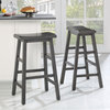 Tulsa 29" Solid Wood Saddle Stool 2-Pack in Gray Finish