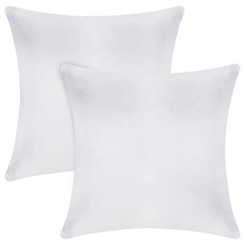 A1HC Soft Velvet Pillow Covers, YKK Zipper, Set of 2, White, 24"x24"