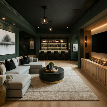 family room - movie space and bar