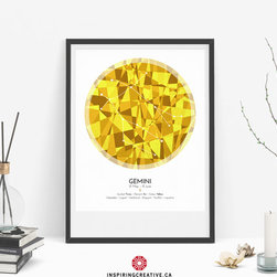 GEMINI Zodiac Constellation Poster - Abstract Modern Art Gallery Quality Gicl&eacute;e - Prints And Posters