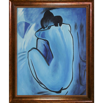 La Pastiche Blue Nude with Verona Cafe Frame, 20" x 24"