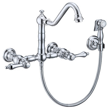 Vintage III Plus Wall Mount Faucet With a Long Traditional Swivel Spout, Lever