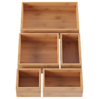Lavish Home 5 Compartment Bamboo Modular Tray Drawer Divider