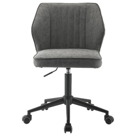 Ergode Office Chair Vintage Gray Pu and Black Finish